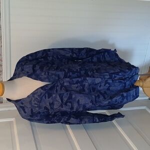 Woman Within Navy Camouflage Shirt Jacket 2x